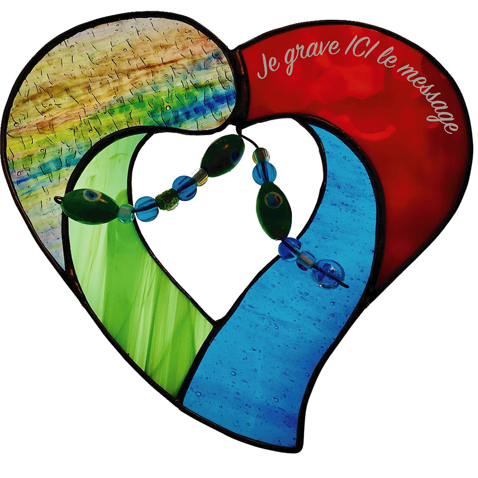 VITRAIL COEUR PERSONNALISÉ