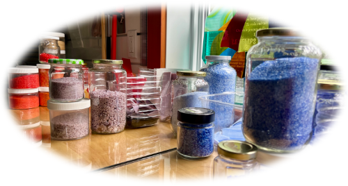 Choix de verre fusion en différente grosseur de grain